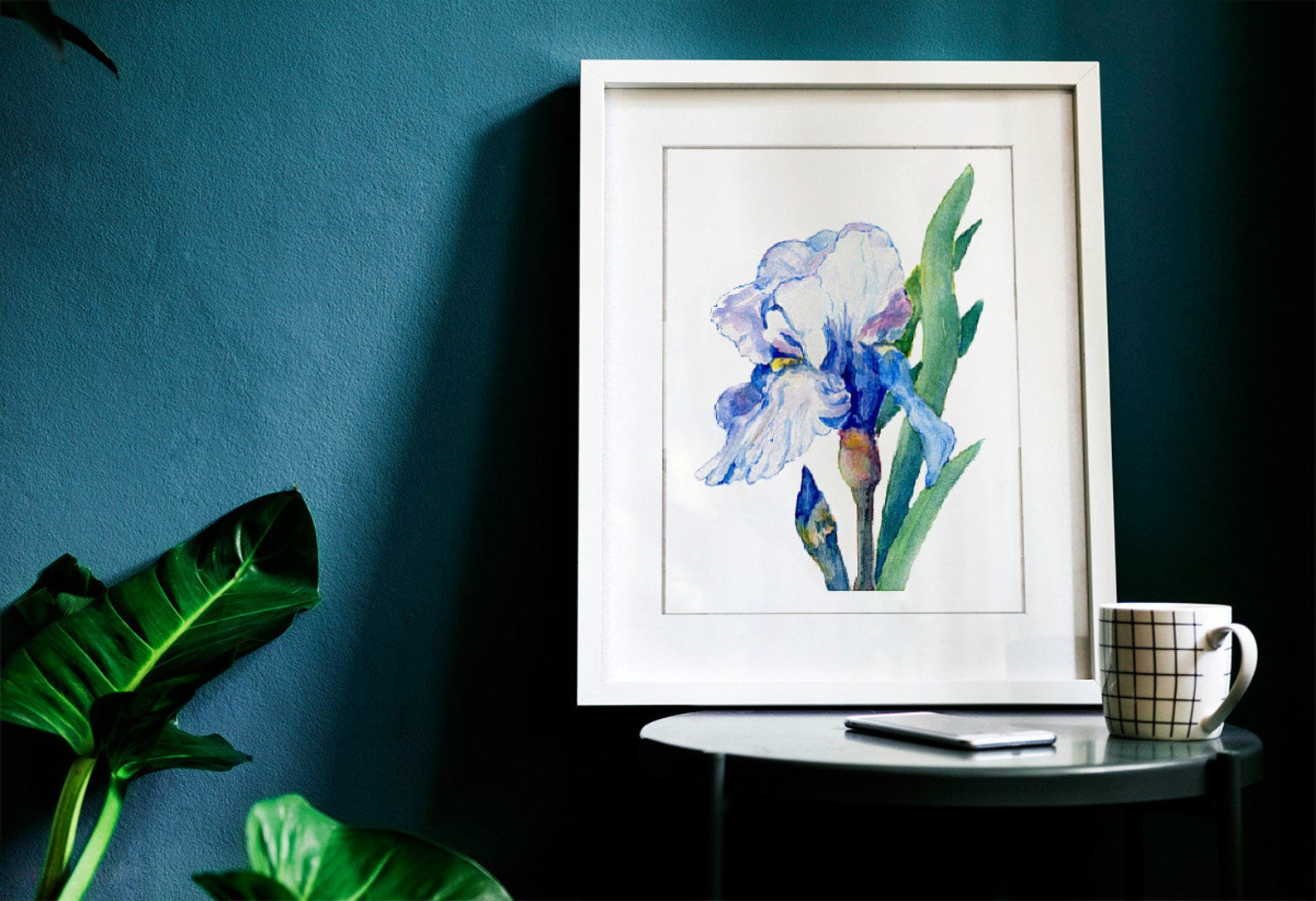 Iris Watercolor Painting Floral Art Floral Home Decor Iris Etsy