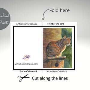 Printable Instant Download Cat Greeting Cards 2 Sets of 4 - Etsy