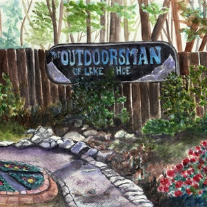 Custom watercolor of a backyard garden