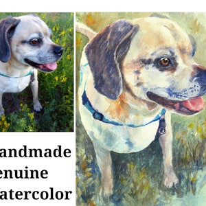 Custom watercolor dog portrait, custom painting from photo, dog owner gift, personalized dog art, pet portrait, dog memorial gift, wall art