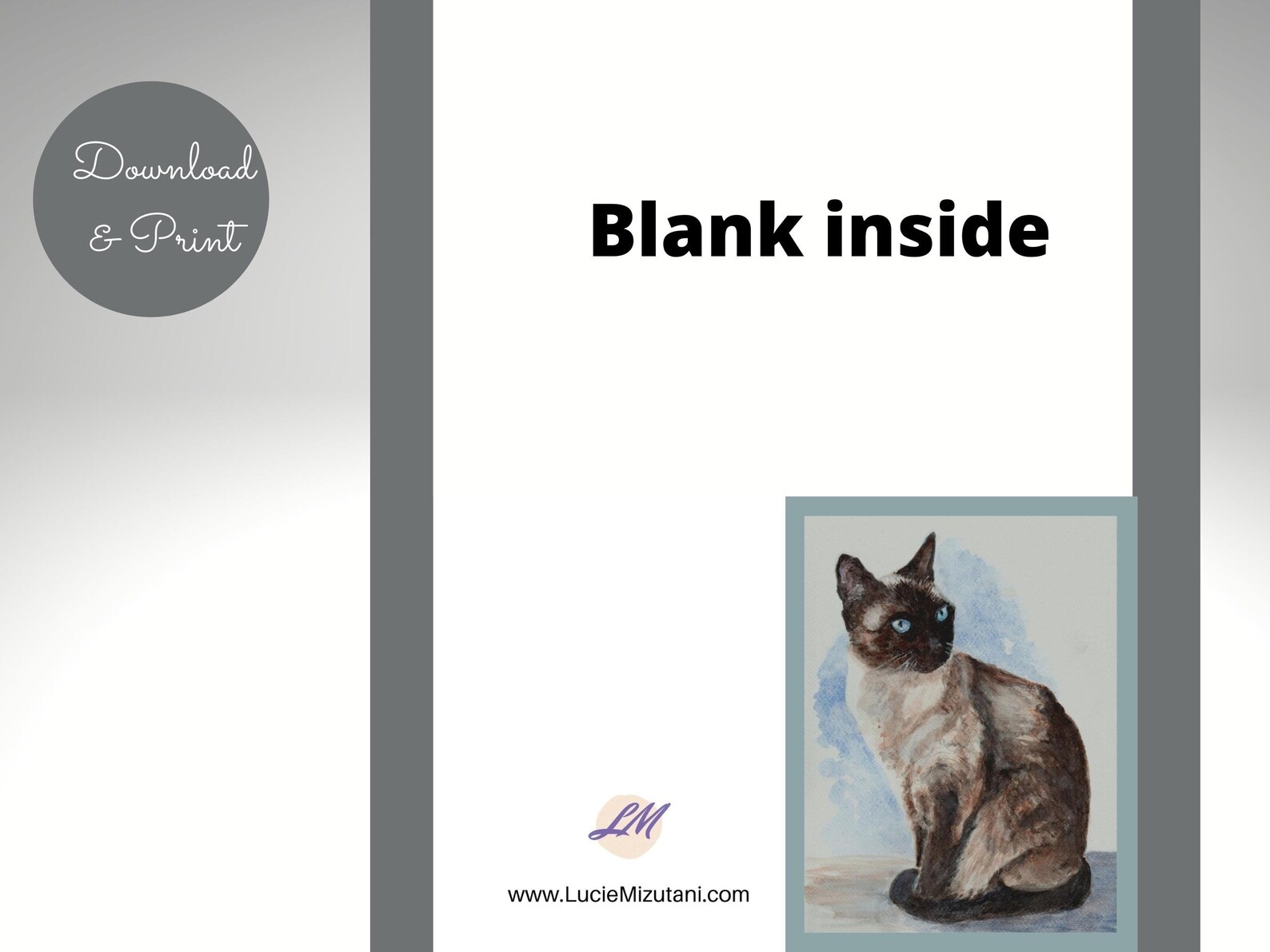 Printable Instant Download Cat Greeting Cards 2 Sets of 4 - Etsy