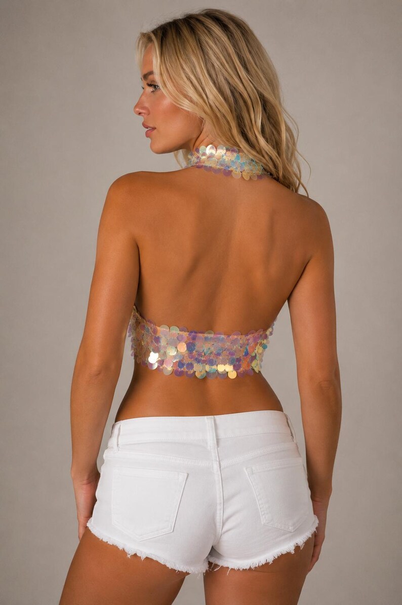 Large Sequin Glitter Wrap Top, Rave, Burning Man Costumes, Festival, EDC Outfit image 11