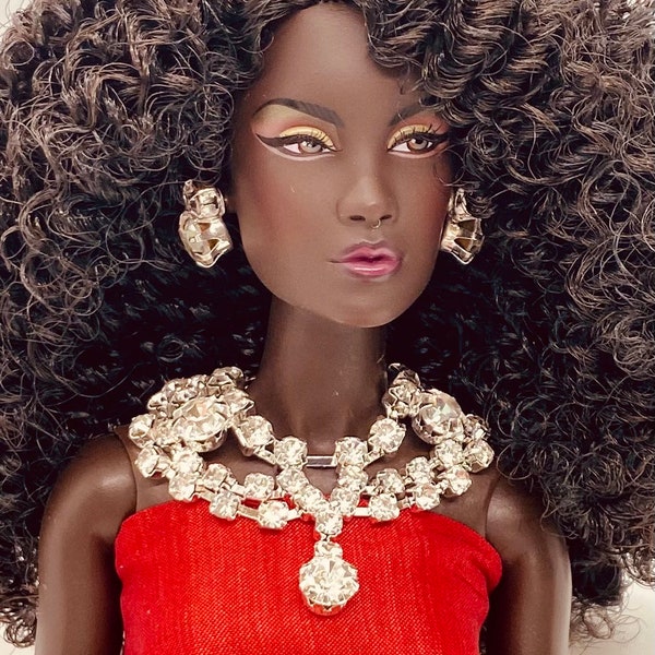 Rhinestone Necklace “Yvonne” JEWELRY for 11-12” Fashion Dolls such as FR, Barbie, Integrity, Poppy Parker