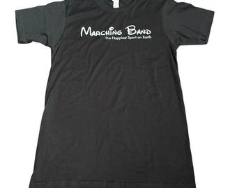 Marching Band The Happiest Sport on Earth Black Tee / Marching Band / DCI / Drum Corps / Brass / Woodwind / Drumline / Guard / Gift