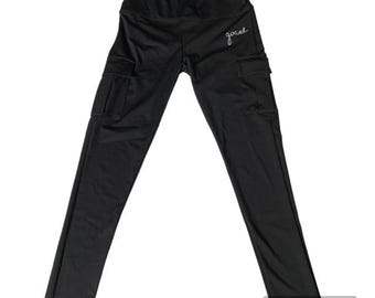 Guard Spandex Cargo Pocket Black Leggings / Marching Band / Guard / Winterguard / WGI / Flag / Rifle / Sabre / Dance / DCI / Drum Corps/Gift