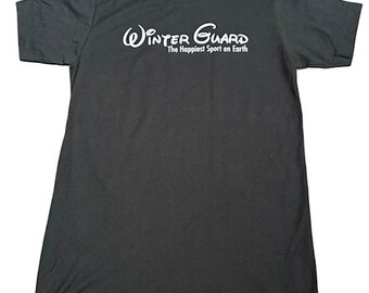Winterguard The Happiest Sport on Earth Black Tee / Marching Band / Guard / Colorguard / WGI / Flag / Rifle / Sabre / Dance / Music / Gift