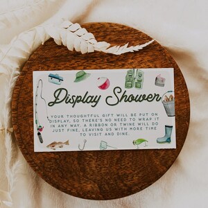 Display Shower Card, Fisherman Baby Shower, Fishing Baby Shower, Unwrapped Gift Insert, Boy, Editable Template, Instant, Neutral Baby, 115