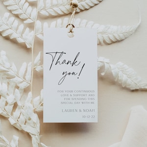 Modern Favor Tag Template, Wedding Thank You Tag, Bridal Tag, Minimalist Favor, DOWNLOAD, Editable Text, Printable, Tag Baby Shower, 89