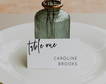 Modern Wedding Place Card Template, Printable Place Cards, Minimalist Wedding Template, Calligraphy, DOWNLOAD, Editable, Templett , 41