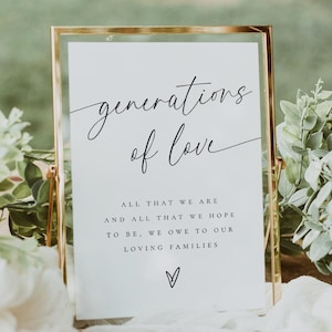 Generations of Love Sign, Modern Wedding Sign, All That We Hope To Be, Boho Wedding, Minimalist Wedding Sign, Editable Template, 137