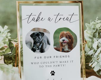 Wedding Favor Sign Template, Dog Treat Wedding Favors Sign, Pet Treat Favor Sign, Biscuit Bar Sign, Editable Template, Download, 137