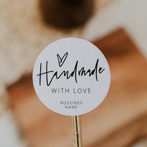 Handmade With Love Sticker, Small Business Sticker, Handmade Business, Handmade Packaging Labels, Support Small Business, Template, 41