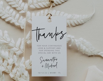 Modern Favor Tag Template,  Wedding Thank You Tag, Bridal Tag, Modern Tag, Minimalist, DOWNLOAD, Editable Text, Printable, Templett, 41