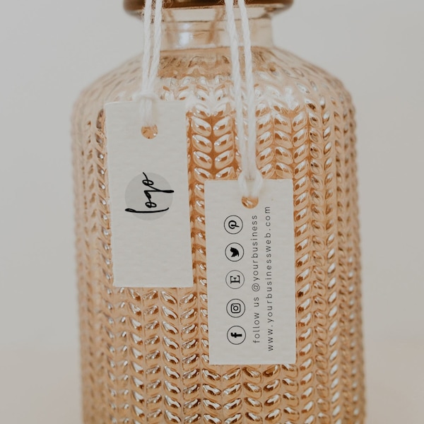 Etiqueta colgante para pequeñas empresas, minietiqueta colgante, etiqueta colgante para joyería, ropa, moderna, minimalista, instantánea, marca de producto simple y limpia, imprimible, 41