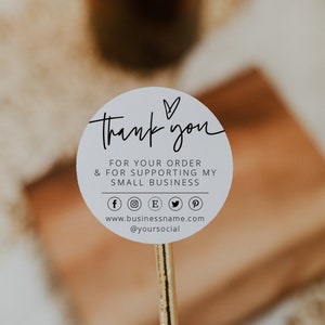 Small Business Thank You Sticker, Business Packaging Sticker, Package Stickers, Business Stickers Download, Business Thank You, Template, 41