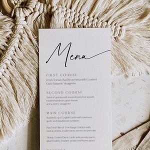 Nowoczesne menu weselne, minimalistyczne menu weselne, menu weselne, rustykalne menu weselne, natychmiastowe pobieranie, Templett, 89