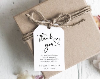 Modern Favor Tag,  Wedding Thank You Tag, Bridal Tag, Minimalist, Rustic, INSTANT DOWNLOAD, Editable Text, Printable, Templett, 003