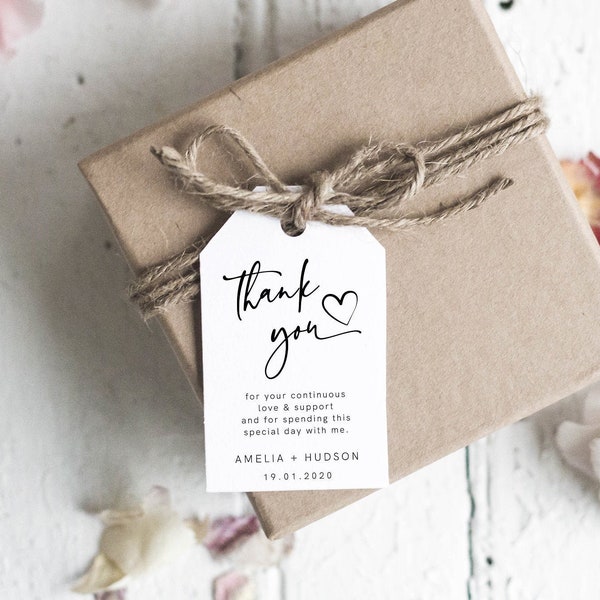 Modern Favor Tag,  Wedding Thank You Tag, Bridal Tag, Minimalist, Rustic, INSTANT DOWNLOAD, Editable Text, Printable, Templett, 003