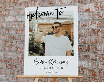 Graduation Welcome Sign Template, Photo Graduation Poster, Download, Graduate Decorations, Senior, College, DIY, Graduation Party, 41