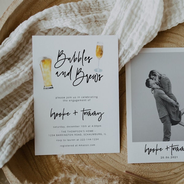 Bridal Shower Bubbles and Brews Theme Etsy