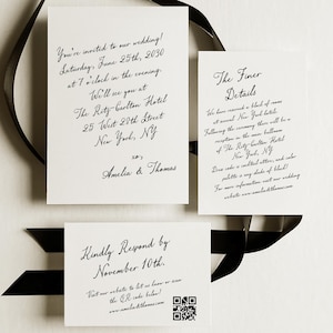 Handwritten Wedding Invitation Suite Template, Modern Wedding Invite, Handwritten Letter, Calligraphy Wedding Stationary, Canva, 171