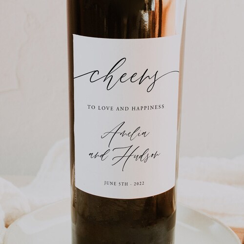 Self-editing Wine Bottle Label Template Printable Wedding - Etsy