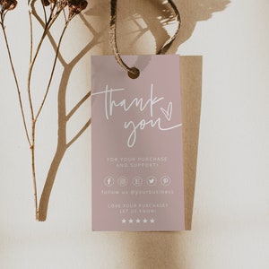 Modernes kleines Business Tag, Business Tag, Produkttag, druckbare Dankeschön-Tags, bearbeitbares Hangtag, personalisiertes Tag, bearbeitbar, Vorlage