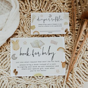 Mädchenbücher für Baby und Windelkarte, bearbeitbare druckbare Babyparty-Einlegekarte, Kleidung-Babyparty, Windel-Verlosungskarte Download, 95