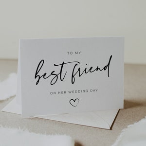 An meine beste Freundin an ihrem Hochzeitstag Karte, beste Freundin Hochzeitskarte, Geschenk für Braut, Hochzeitskarte, bearbeitbar, Download, Vorlage
