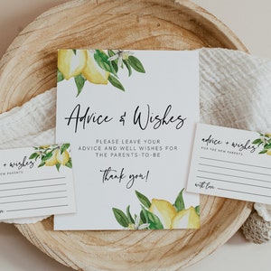 Consejos para nuevos padres, Letreros y tarjetas con consejos para bebés, Baby Shower de limón, Baby Shower de cítricos, Baby Shower de belleza, Descarga, Género neutro, 08