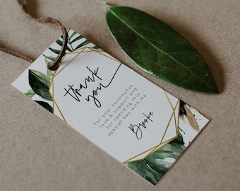 Tropical Favor Tag Template,  Wedding Thank You Tag, Bridal Tag, Palm Tag, Beach, INSTANT DOWNLOAD, Editable Text, Printable, Template, 19