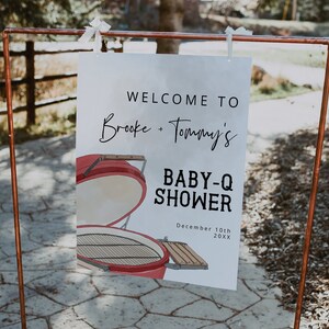 BBQ Baby Shower Welcome Sign, Couples Shower Cook Out (Digital Download)