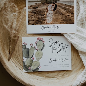 Modello di invito "Save the Date" a tema cactus, modello di invito "Save the Date" per fidanzamento, modello di invito "Save the Date", "Save Our Date", deserto, SCARICA, modificabile, modello, 45