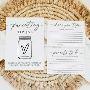 Parenting Tip Jar Sign and Advice Card for The Parents To Be | Baby Shower Game Printable | Baby Shower Advice | Baby Shower Sign, 137