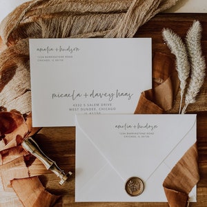 Modern Minimalist Wedding Envelope Address Template, Printable Wedding Envelope Template, Boho, Sage Green Editable Envelopes, Templett, 43