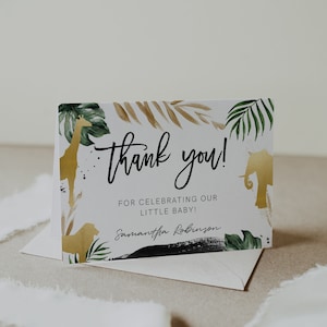 Danke, Safari-Babyparty, Einladung, Dschungel, Safaritiere, Löwe, Elefant, Giraffe, Sofort Download, Vorlage, Safari
