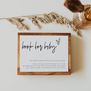 Książka dla dziecka, wkładka do półki na książki dla dzieci, nowoczesna karta na baby shower z książką, książki zamiast prezentów, natychmiast edytowalne, 41