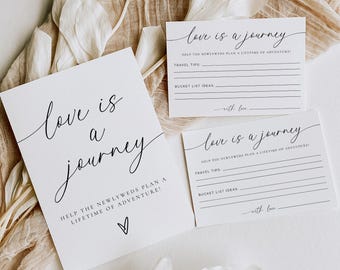 Love Is A Journey-gameset, spellen voor vrijgezellenfeesten, moderne minimalistische spellen voor vrijgezellenfeesten, activiteiten en advieskaarten, downloadsjabloon, 137