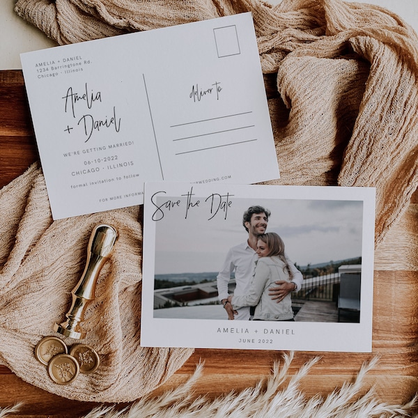 Foto Speichern Sie die Datumsvorlage, Postkartenfoto Speichern Sie die Daten, Speichern Sie das Datum mit Bildervorlage, SOFORT-DOWNLOAD, Bearbeitbar, Vorlage, 027