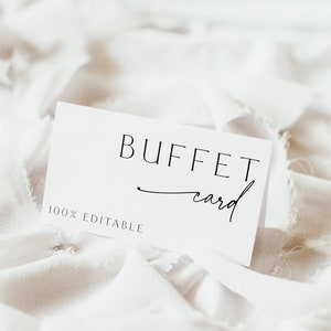 Minimalist Buffet Card Template, Food Labels Cards, Blue Wedding Buffet Cards, Blue Baby Shower, Wedding Buffet, Editable, Template, 89