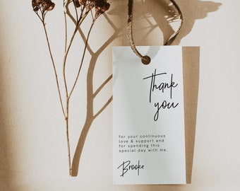 Minimalist Favor Tag,  Wedding Thank You Tag, Bridal Tag, Modern Tag, Rustic, INSTANT DOWNLOAD, Editable Text, Printable, Templett, 027