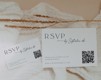 QR Code Response Card, RSVP Online, Modern Wedding Reply Card, Minimalist QR Code Response Card, Minimalist Wedding Reply Card, 89
