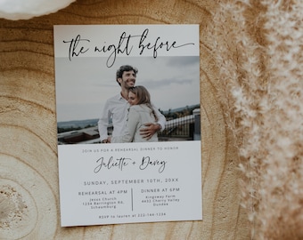 Modern Rehearsal Dinner Invitation Template, The Night Before Invitation Download, Minimalist, Modern Wedding Rehearsal Invites, 003