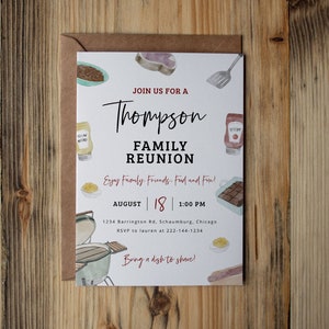 Family Reunion Invitation, Summer BBQ Invitation, Family Picnic Invitation, Family Get Together, Pool Party Invitation, DIY, Printable, 85