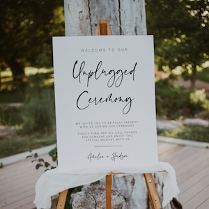 Unplugged Ceremony Sign Template, Unplugged Ceremony Sign Printable Download, Wedding Unplugged Sign, Minimalist, Modern, 003