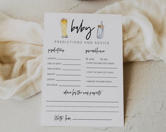 Tarjeta con predicciones y consejos para bebés, Un bebé se está gestando, Baby Shower moderno, Texto editable, Consejos para bebés DIY, Descarga instantánea, Templett, 73