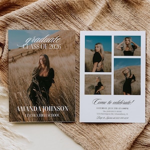 back of grad card ideas Simple Graduation Thank You Each of these 5x7 card designs can be custom designed as an invitation Modern Grad Invite | Graduation