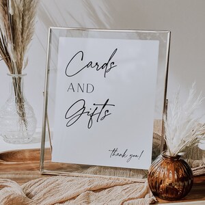 Panneau pour cartes et cadeaux imprimable, mariage moderne, panneau de mariage minimaliste, panneau de baby shower, panneau de cadeau de shower de mariage, fête de départ en retraite, bricolage, 89