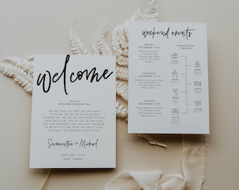 Modern Wedding Timeline Template, Wedding Timeline, Event Timeline, Wedding Itinerary, Weekend Schedule Printable, Welcome Bag, 41