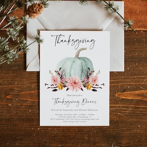 Thanksgiving Invitation Template Floral Thanksgiving Invitation Template Printable Instant Download Editable Template Fall Invitation